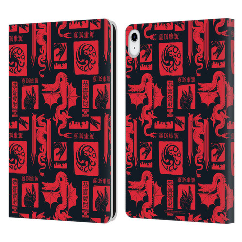 House Of The Dragon: Television Series Year Of The Dragon Logo Pattern Leather Book Wallet Case Cover For Apple iPad 10.9 2022/2025