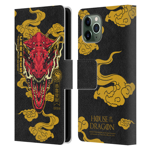 House Of The Dragon: Television Series Year Of The Dragon Caraxes Leather Book Wallet Case Cover For Apple iPhone 11 Pro