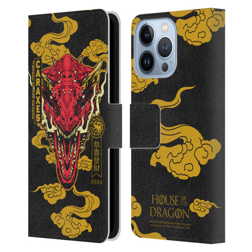 House Of The Dragon: Television Series Year Of The Dragon Caraxes Leather Book Wallet Case Cover For Apple iPhone 13 Pro