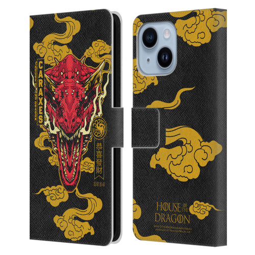 House Of The Dragon: Television Series Year Of The Dragon Caraxes Leather Book Wallet Case Cover For Apple iPhone 14 Plus