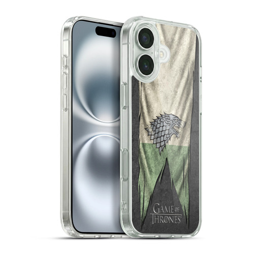 HBO Game of Thrones Sigil Flags Stark Soft Gel Case for Apple iPhone 16 Plus & MagSafe