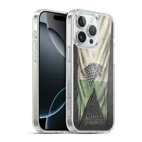 HBO Game of Thrones Sigil Flags Stark Soft Gel Case for Apple iPhone 16 Pro & MagSafe