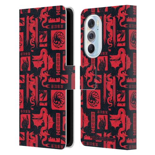 House Of The Dragon: Television Series Year Of The Dragon Logo Pattern Leather Book Wallet Case Cover For Motorola Edge X30