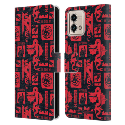 House Of The Dragon: Television Series Year Of The Dragon Logo Pattern Leather Book Wallet Case Cover For Motorola Moto G Stylus 5G 2023