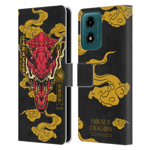 House Of The Dragon: Television Series Year Of The Dragon Caraxes Leather Book Wallet Case Cover For Motorola Moto G04/G04s/G24 4G