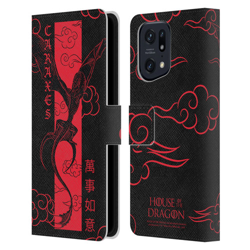 House Of The Dragon: Television Series Year Of The Dragon Caraxes Flying Leather Book Wallet Case Cover For OPPO Find X5 Pro
