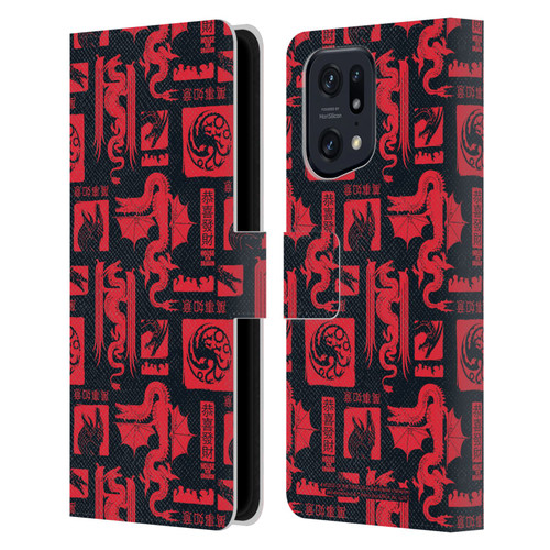House Of The Dragon: Television Series Year Of The Dragon Logo Pattern Leather Book Wallet Case Cover For OPPO Find X5 Pro