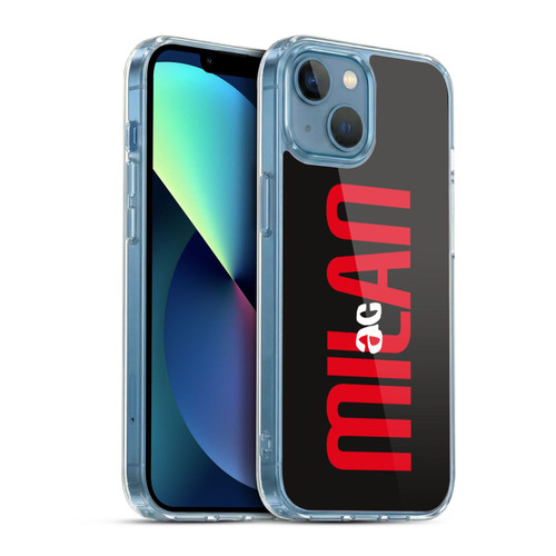 AC Milan Graphics Vertical Typography Soft Gel Case for Apple iPhone 13 Mini & MagSafe