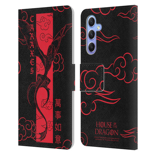 House Of The Dragon: Television Series Year Of The Dragon Caraxes Flying Leather Book Wallet Case Cover For Samsung Galaxy A34 5G