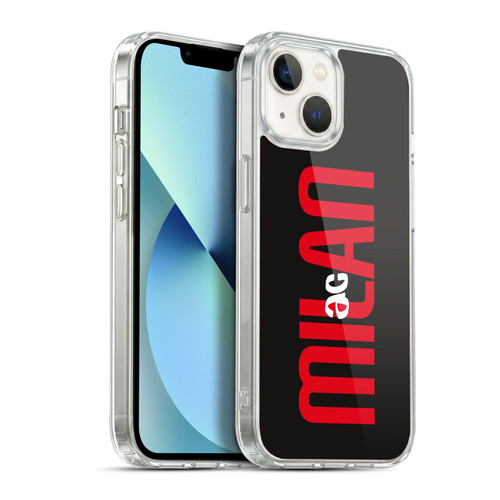 AC Milan Graphics Vertical Typography Soft Gel Case for Apple iPhone 13