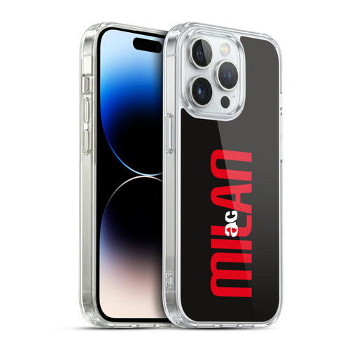 AC Milan Graphics Vertical Typography Soft Gel Case for Apple iPhone 14 Pro & MagSafe