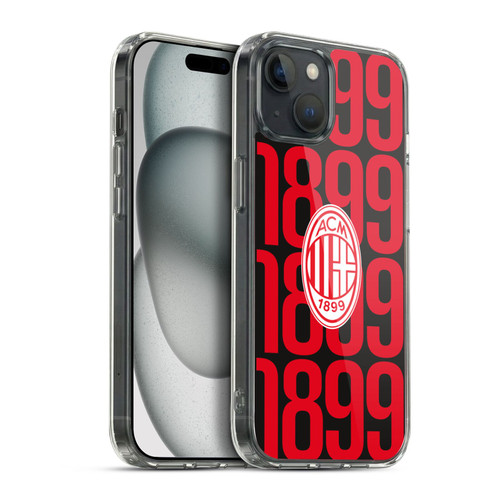 AC Milan Graphics Pattern Soft Gel Case for Apple iPhone 15 Plus & MagSafe
