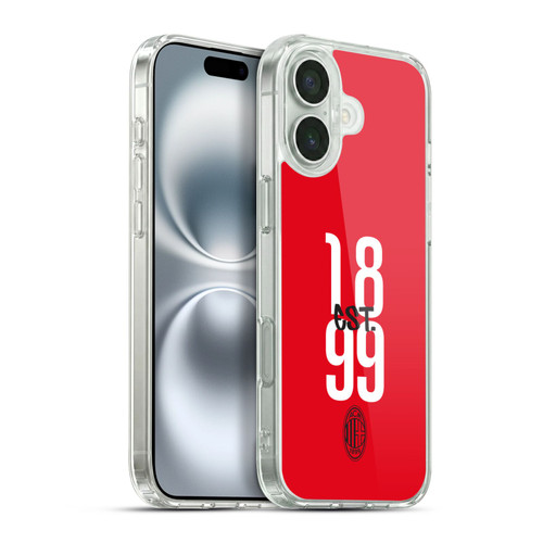 AC Milan Graphics Est. 1899 Soft Gel Case for Apple iPhone 16 Plus & MagSafe