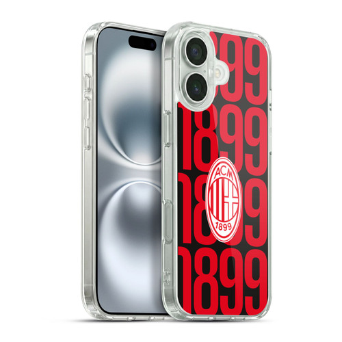 AC Milan Graphics Pattern Soft Gel Case for Apple iPhone 16 Plus & MagSafe