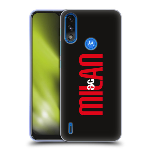 AC Milan Graphics Vertical Typography Soft Gel Case for Motorola Moto E7 Power / Moto E7i Power