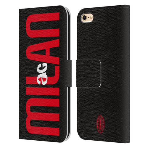 AC Milan Graphics Vertical Typography Leather Book Wallet Case Cover For Apple iPhone 6 / iPhone 6s