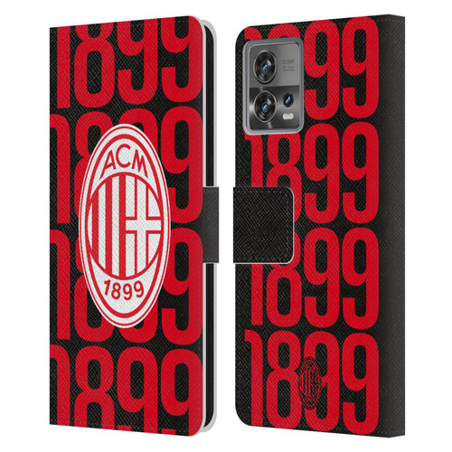 AC Milan Graphics Pattern Leather Book Wallet Case Cover For Motorola Moto Edge 30 Fusion