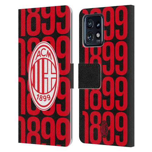 AC Milan Graphics Pattern Leather Book Wallet Case Cover For Motorola Moto Edge 40 Pro