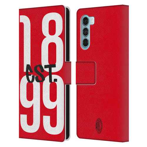 AC Milan Graphics Est. 1899 Leather Book Wallet Case Cover For Motorola Edge S30 / Moto G200 5G