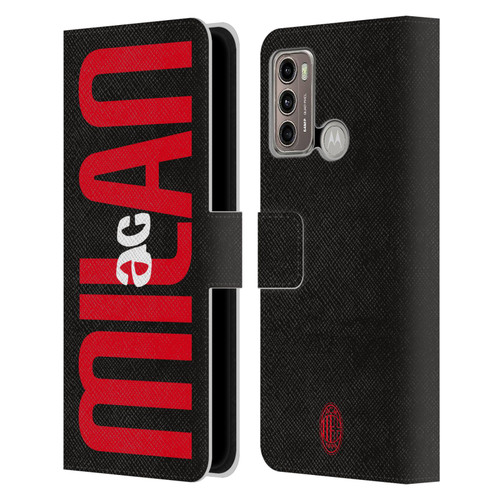AC Milan Graphics Vertical Typography Leather Book Wallet Case Cover For Motorola Moto G60 / Moto G40 Fusion