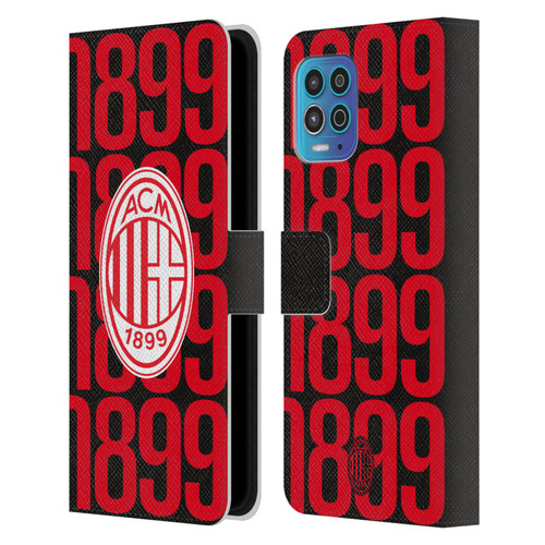 AC Milan Graphics Pattern Leather Book Wallet Case Cover For Motorola Moto G100