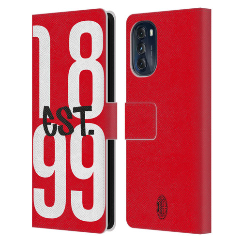 AC Milan Graphics Est. 1899 Leather Book Wallet Case Cover For Motorola Moto G (2022)