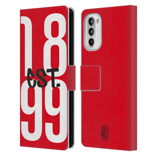 AC Milan Graphics Est. 1899 Leather Book Wallet Case Cover For Motorola Moto G52