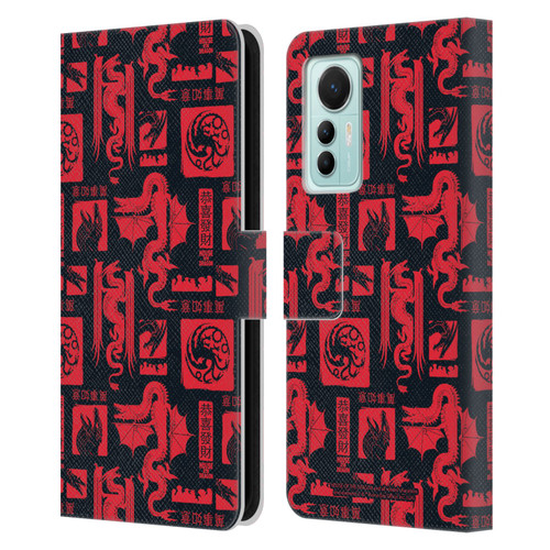 House Of The Dragon: Television Series Year Of The Dragon Logo Pattern Leather Book Wallet Case Cover For Xiaomi 12 Lite