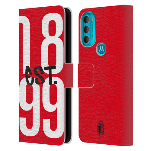 AC Milan Graphics Est. 1899 Leather Book Wallet Case Cover For Motorola Moto G71 5G