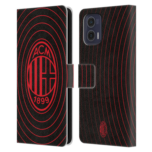 AC Milan Graphics Beat Leather Book Wallet Case Cover For Motorola Moto G73 5G