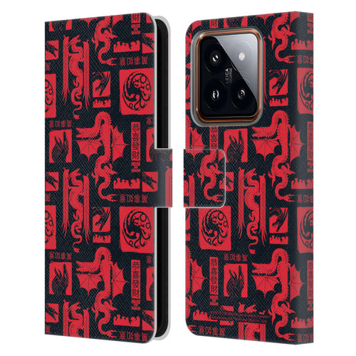 House Of The Dragon: Television Series Year Of The Dragon Logo Pattern Leather Book Wallet Case Cover For Xiaomi 14
