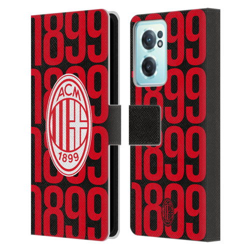 AC Milan Graphics Pattern Leather Book Wallet Case Cover For OnePlus Nord CE 2 5G