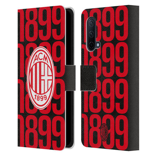 AC Milan Graphics Pattern Leather Book Wallet Case Cover For OnePlus Nord CE 5G