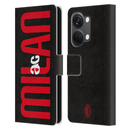 AC Milan Graphics Vertical Typography Leather Book Wallet Case Cover For OnePlus Nord 3 5G