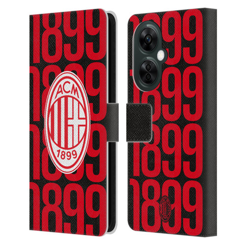 AC Milan Graphics Pattern Leather Book Wallet Case Cover For OnePlus Nord CE 3 Lite 5G