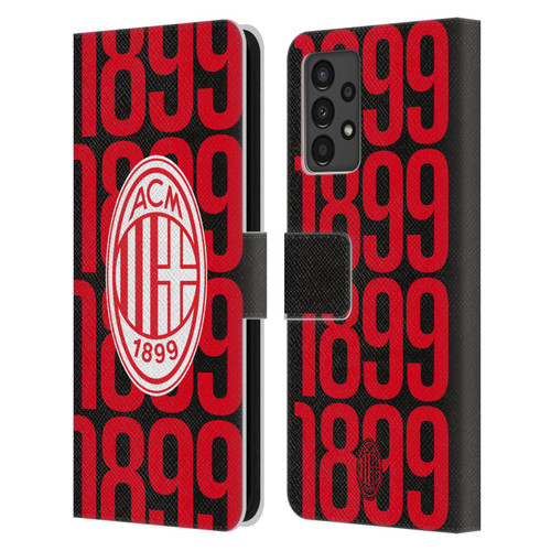 AC Milan Graphics Pattern Leather Book Wallet Case Cover For Samsung Galaxy A13 (2022)