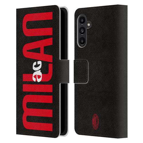 AC Milan Graphics Vertical Typography Leather Book Wallet Case Cover For Samsung Galaxy A13 5G (2021)