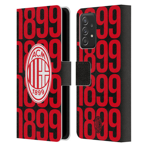 AC Milan Graphics Pattern Leather Book Wallet Case Cover For Samsung Galaxy A52 / A52s / 5G (2021)
