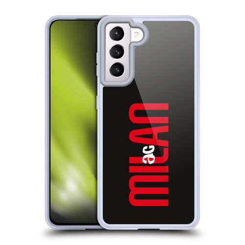 AC Milan Graphics Vertical Typography Soft Gel Case for Samsung Galaxy S21 5G