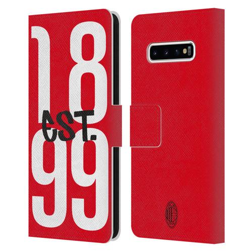 AC Milan Graphics Est. 1899 Leather Book Wallet Case Cover For Samsung Galaxy S10+ / S10 Plus