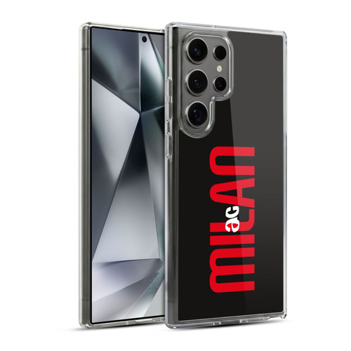 AC Milan Graphics Vertical Typography Soft Gel Case for Samsung Galaxy S24 Ultra 5G & MagSafe