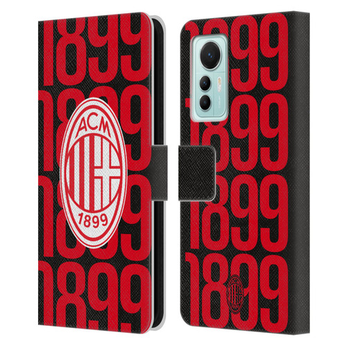 AC Milan Graphics Pattern Leather Book Wallet Case Cover For Xiaomi 12 Lite