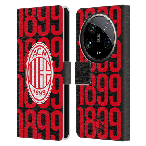 AC Milan Graphics Pattern Leather Book Wallet Case Cover For Xiaomi 14 Ultra