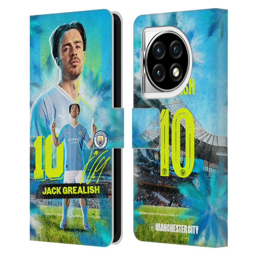 Manchester City Man City FC 2023/24 First Team Jack Grealish Leather Book Wallet Case Cover For OPPO OnePlus Ace 3 5G