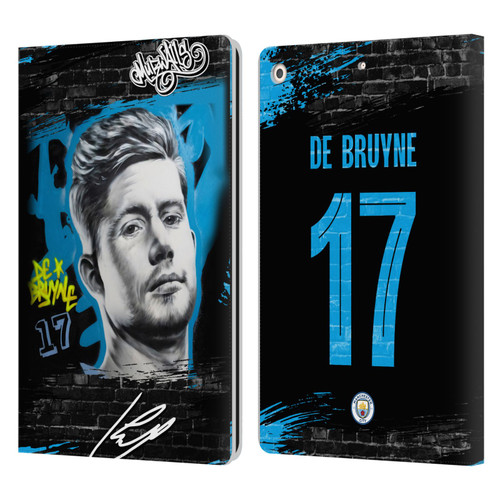 Manchester City Man City FC Graffiti Collection by Murwalls Kevin De Bruyne Leather Book Wallet Case Cover For Apple iPad 10.2 2019/2020/2021