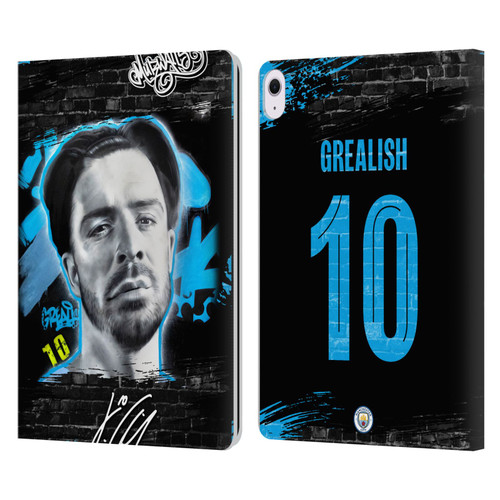 Manchester City Man City FC Graffiti Collection by Murwalls Jack Grealish Leather Book Wallet Case Cover For Apple iPad Air 13 2024