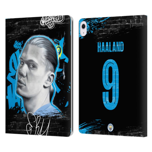 Manchester City Man City FC Graffiti Collection by Murwalls Erling Haaland Leather Book Wallet Case Cover For Apple iPad Air 13 2024