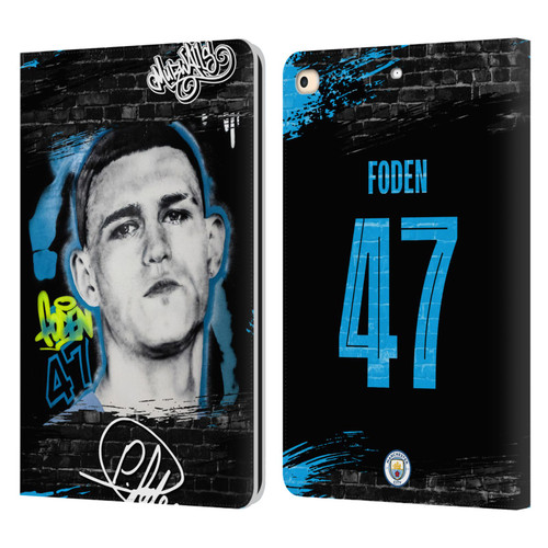 Manchester City Man City FC Graffiti Collection by Murwalls Phil Foden Leather Book Wallet Case Cover For Apple iPad 9.7 2017 / iPad 9.7 2018