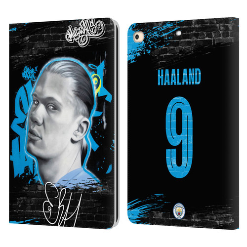 Manchester City Man City FC Graffiti Collection by Murwalls Erling Haaland Leather Book Wallet Case Cover For Apple iPad 9.7 2017 / iPad 9.7 2018