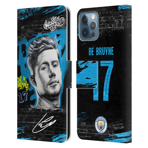 Manchester City Man City FC Graffiti Collection by Murwalls Kevin De Bruyne Leather Book Wallet Case Cover For Apple iPhone 12 / iPhone 12 Pro